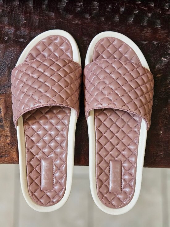 APL Men\'s Lusso Cross-Stitched Leather Slides, Beachwood, Sz 12 main image 15